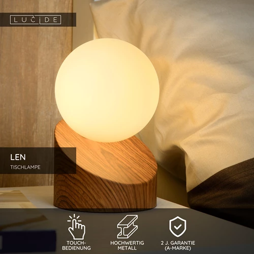 Lucide LEN - Tischlampe - Ø 10 cm - 1xG9 - Holz - USP
